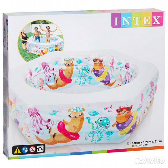 Большой надувной детский бассейн, 191*178*61см