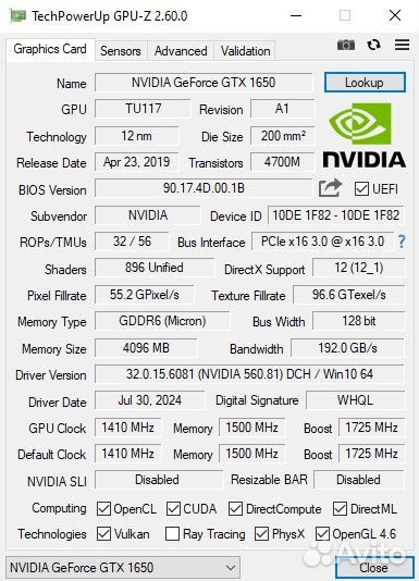 Видеокарта Nvidia geforce gtx 1650 4gb palit dual