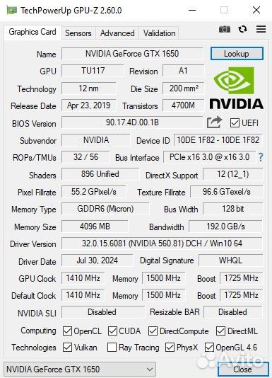 Видеокарта Nvidia geforce gtx 1650 4gb palit dual