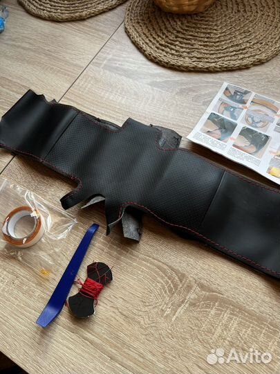 Кожаная оплетка на руль. 38. Киа Рио 3 рест