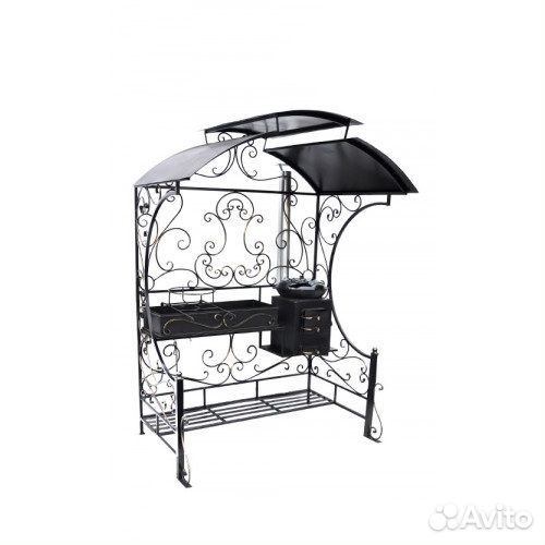 Кованый мангал с крышей