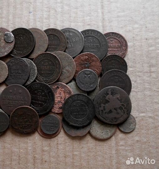 Старинные медные монеты 50 штук (лот-43 )