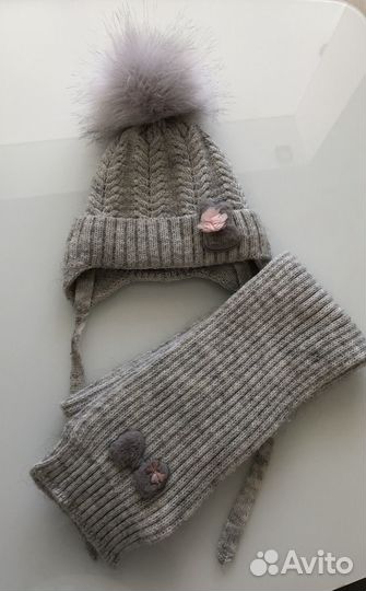 Комплект шапка и шарф, р-р 44-46