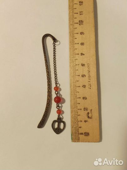 Закладка для книг металлическая с камушками