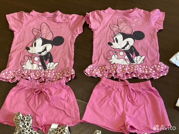 Летняя одежда для двойни (девочки), р. 86