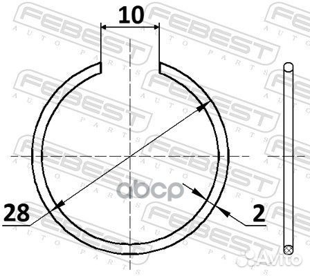 Кольцо стопорное CC128X2 Febest