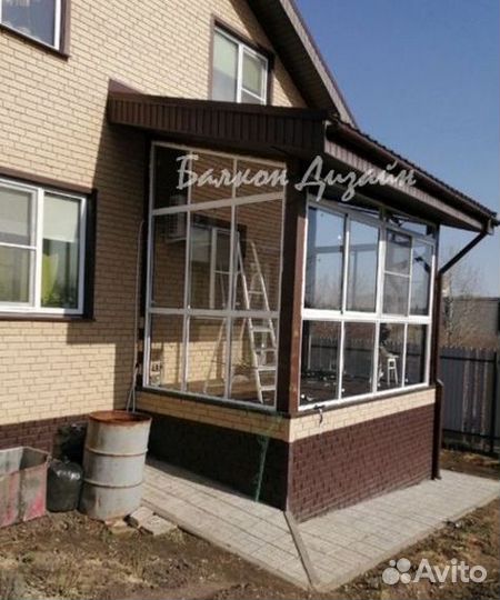 Входная группа алюминия, остекление терассы