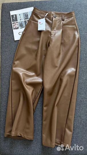 Брюки кожаные Celine