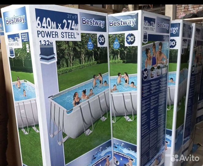 Каркасный бассейн 640х274х132см новые ассорти