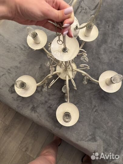 Люстра ковка хрусталь белая
