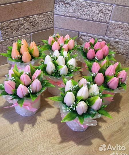 Букет тюльпанов из мыла ручной работы