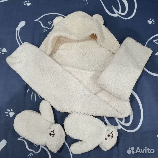 Шапка Тедди с Ушками и Варежки