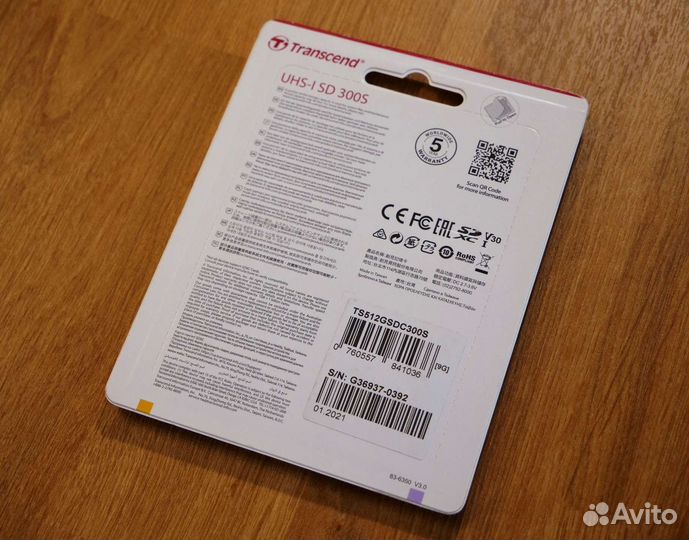 Карта памяти Transcend sdxc 512 Gb