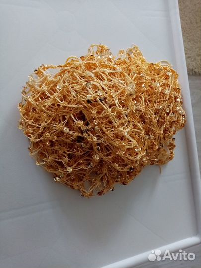 Платок для танца живота желтый с пайетками