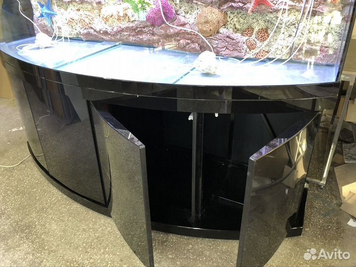 Аквариум панорамный 1000 литров черный акрил