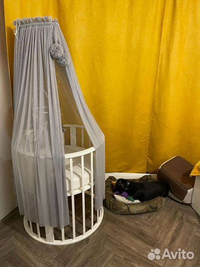 Детская кроватка трансформер круглая