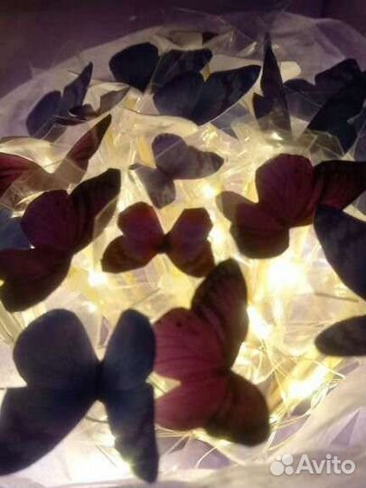 Мини букет из бабочек светящийся