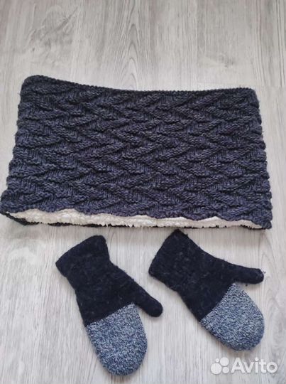 Снуд zara и варежки на мальчика
