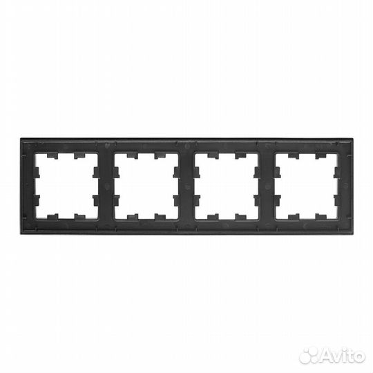 Рамка Systeme Electric AtlasDesign Nature четырехместная черная (ATN331004)