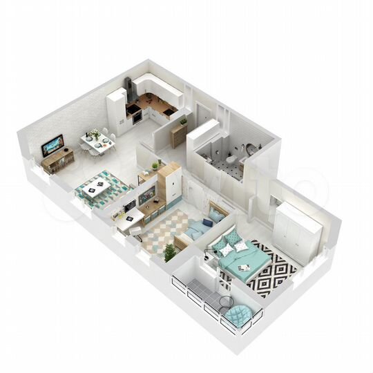 2-к. квартира, 64,7 м², 12/26 эт.