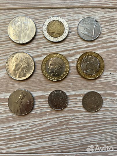 Монеты лиры итальянские