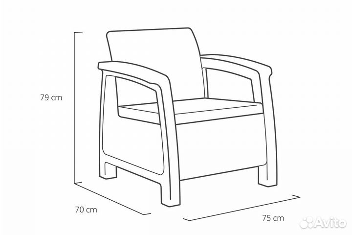 Комплект мебели Corfu Weekend Set (Balcony), белый