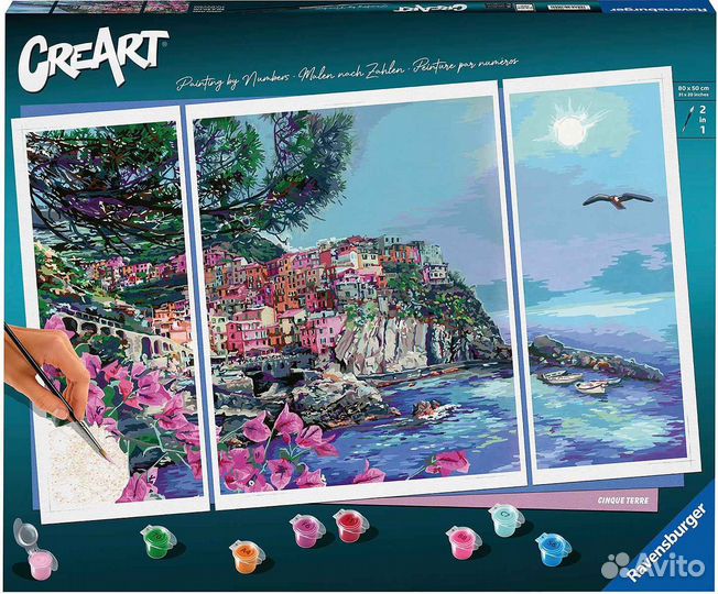 Картина по номерам- красивый пейзаж- Чинкве-Терре