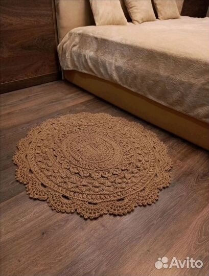 Ковер овальный ажурный из джута