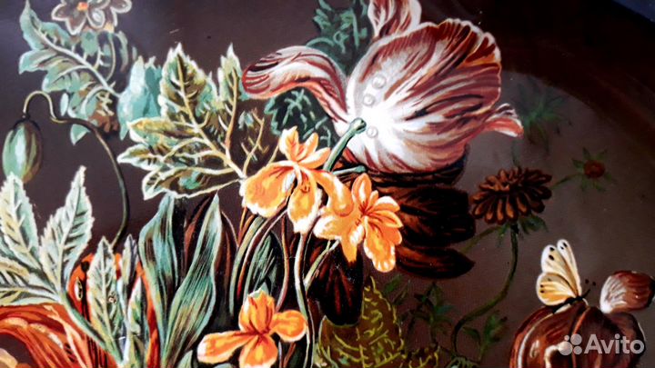 Великолепный поднос Daher England с цветами и фрук