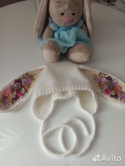 Чепчик с ушками детский Зайка