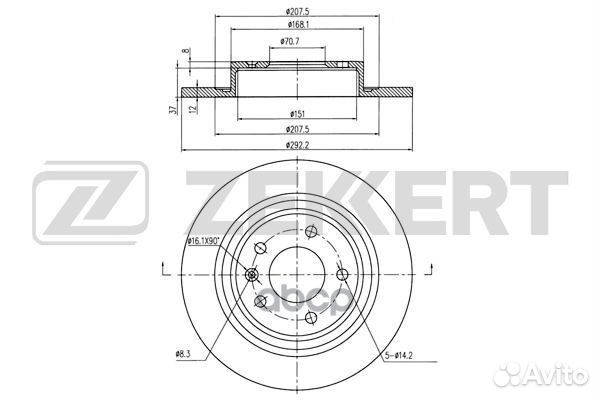 Диск тормозной задний Chevrolet/Zekkert/ BS5755