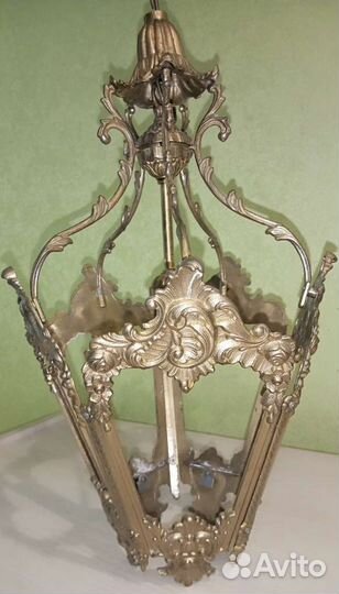 Люстра - фонарь из бронзы СССР винтаж раретет