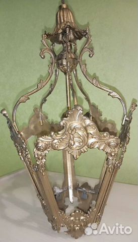 Люстра - фонарь из бронзы СССР винтаж раретет
