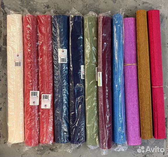 Гофрированная бумага 50см х 2,5м 18шт