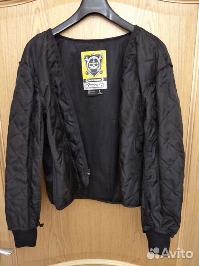 Мотокуртка кожаная Icon Crest Black