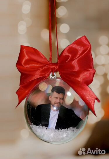 Новогодние ёлочные шары с фото