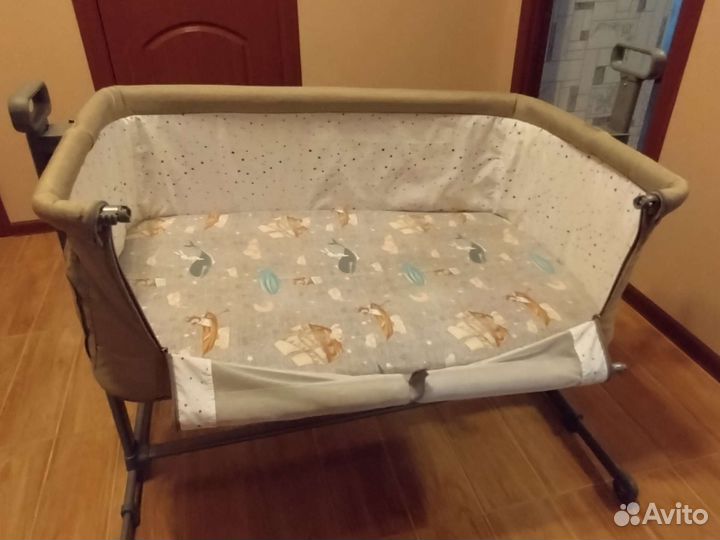 Приставная кроватка kinderkraft neste с балдахином