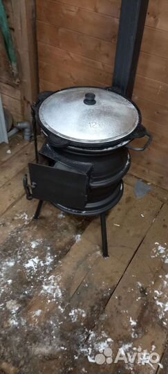 Печка и казан10 литров