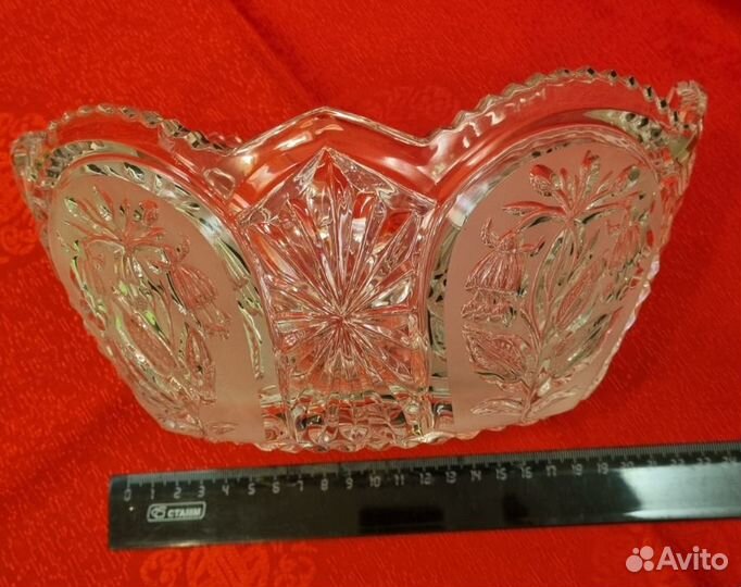 Хрустальные конфетница и салатник СССР
