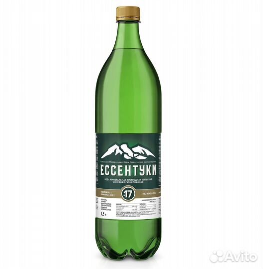 Минеральная вода Ессентуки №17 газированная 1,5л