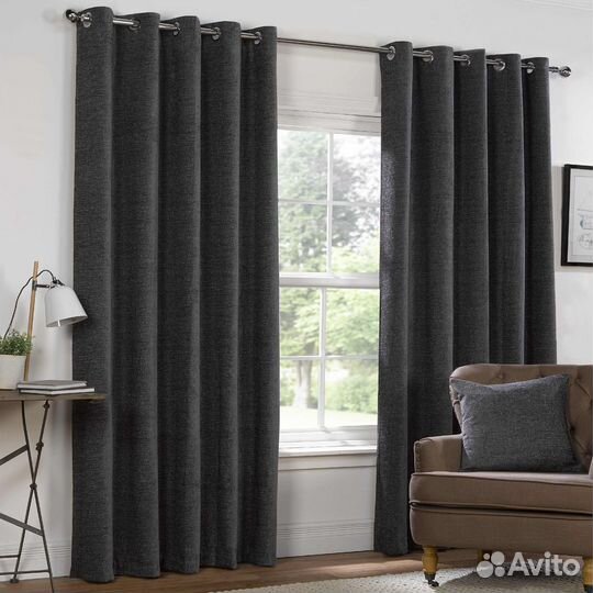 Шторы на люверсах лен / рогожка / канвас
