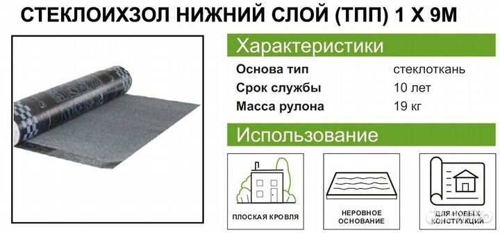 Стеклоизол Р тпп-2.1 нижний слой основа стеклоткан