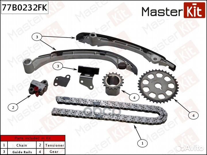 Комплект цепи грм 77B0232FK MasterKit