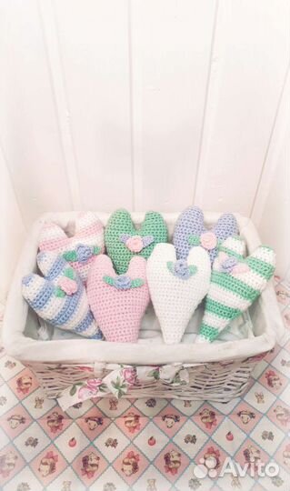 Сердечки вязаные