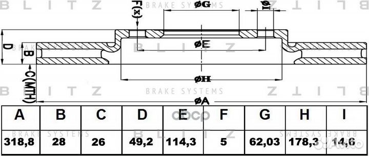 Диск тормозной lexus RX300/350/400h 04- BS0324