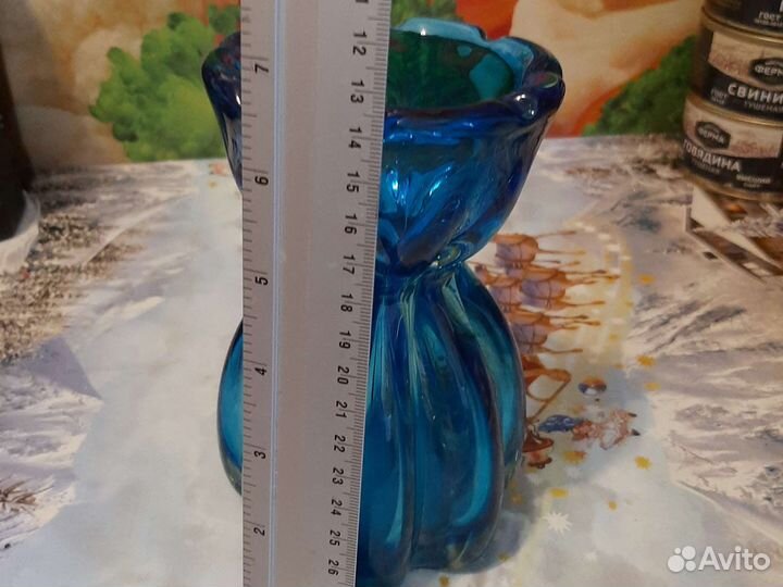 Ваза толстое цветное стекло