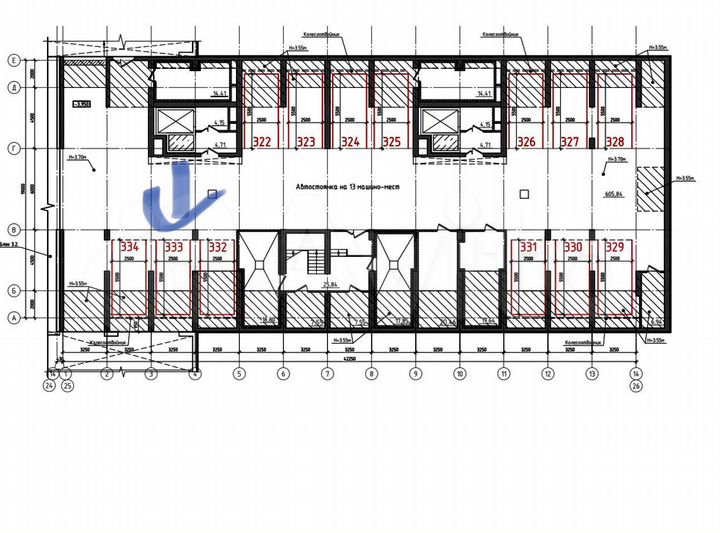 Машиноместо, 13 м²