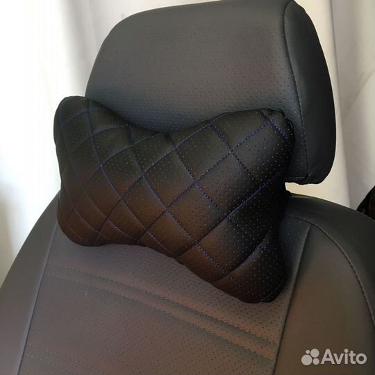 Подушка на подголовник ромб экокожа перфорирова