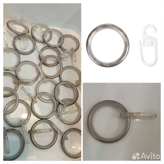 Кольцо с крючком металл, 3 см, 20 шт