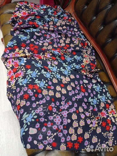 Палантин kenzo шелковый большой цветочный принт